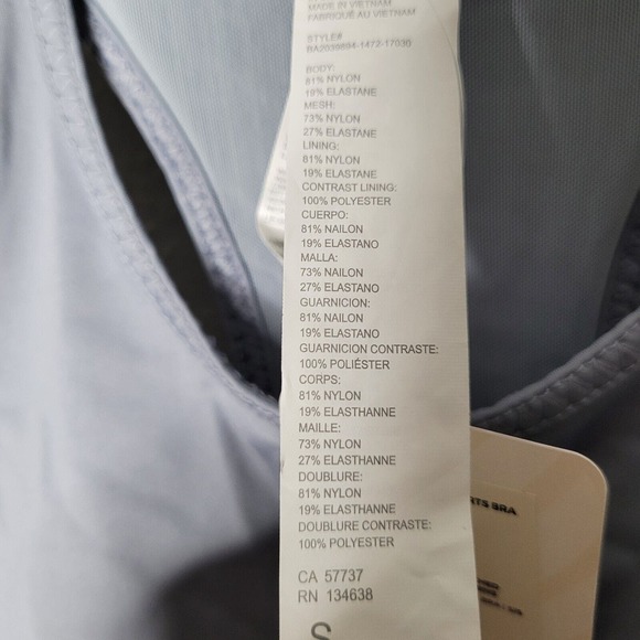 NWT Fabletics Trinity 2 pc workout set gray sports bra sz sm biker shorts xs - Picture 9 of 10